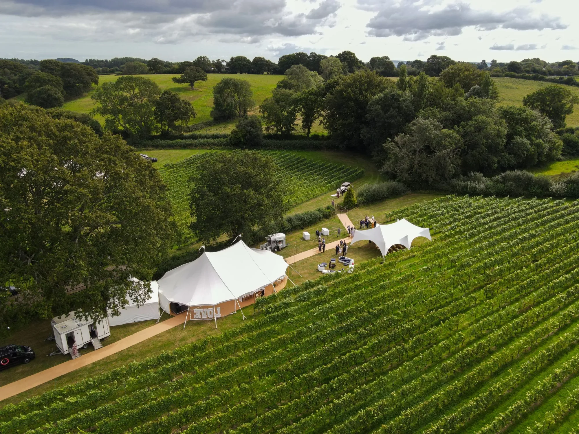 Wedding Venue Drone Marketing photographed from an aerial drone perspective